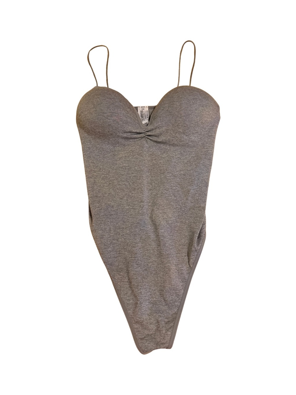 Forever 21 Grey Seamless Spaghetti-Strap Bodysuit